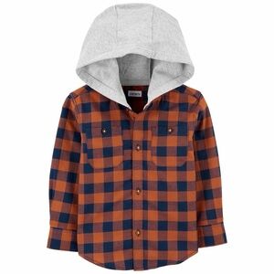 Carters Plaid Hooded Kids Shirt - 24 months